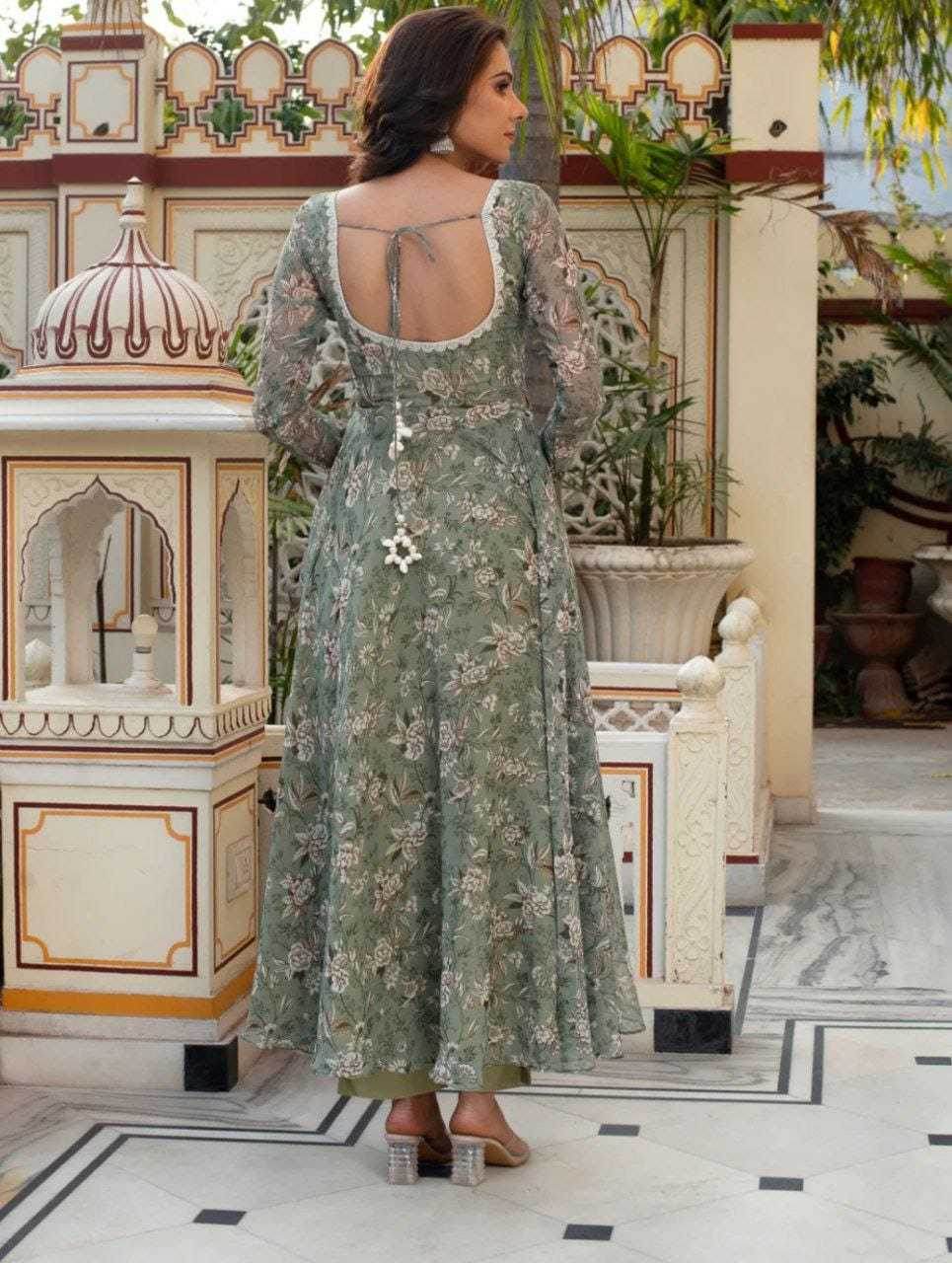 Georgette Printed Party Gowns - MYLUXURY LANE ENTERPRISE